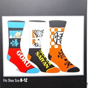 Dragon ball super brolly crew socks in box 3 pair gift set Goku anime socks